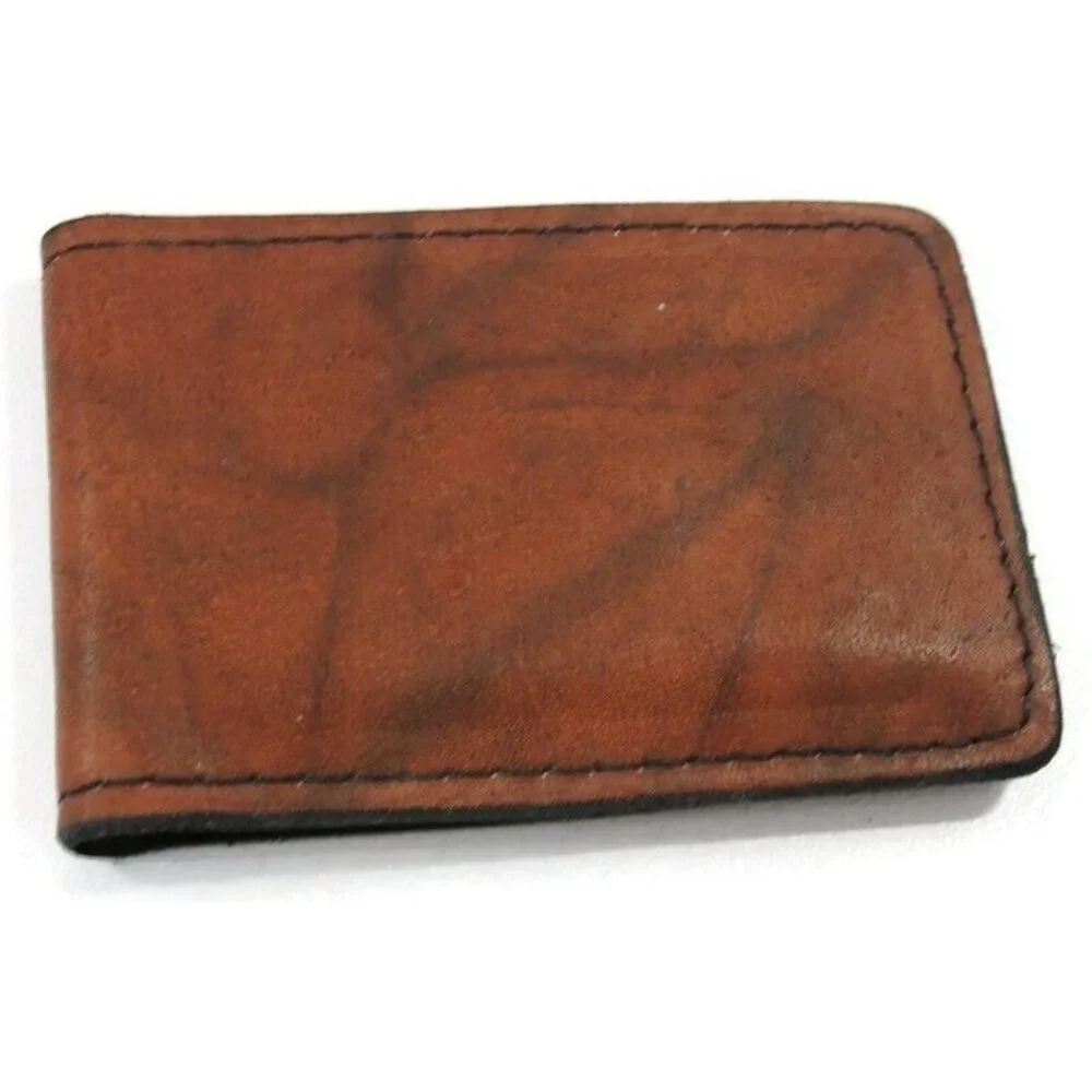 Vintage Rico Leather Money Clip Men Wallet ID Credit Card Holder